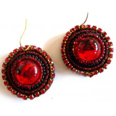 Red Earrings, Round Red Earrings, Very Red Earrings,